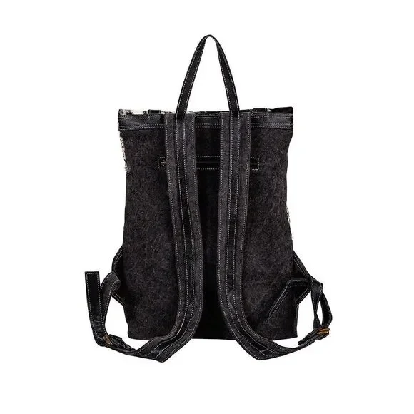 Myra Bag Handmade Le Medallion Backpack Upcycled Canvas & Cowhide Leather Myra Bag Handmade Le Medallion Backpack Upcycled Canvas  main image 2